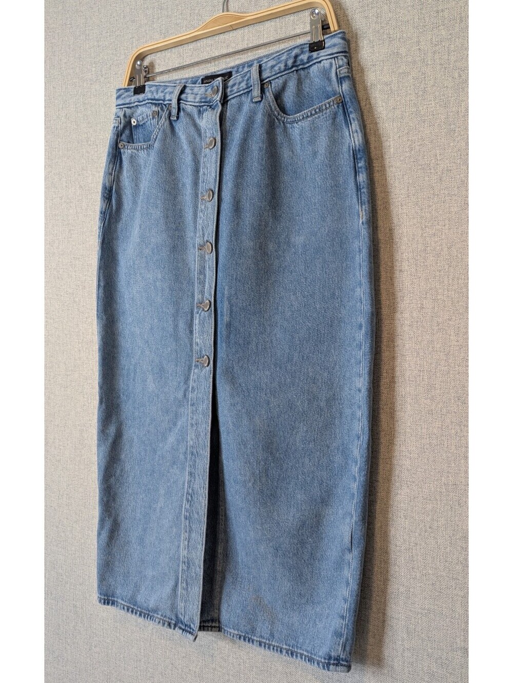 Banana Republic button front denim midi skirt - Tall/Long length - Picture 2 of 7